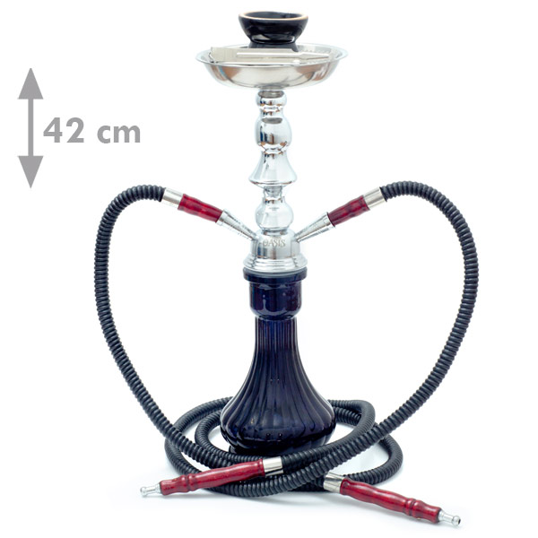 Fajka wodna,Shisha, H 42 cm/2 węże Black Bahija (P4499)